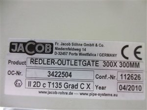 Jacob silo / redler-uitloopschuif 300 x 300 - ongebruikt