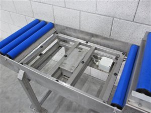 Rollenbaan met weegzone en weegindicator