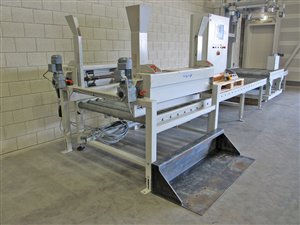 big bag vulstation met palletmagazijn en rollenbanen