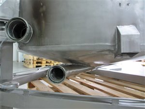 2000 liter rvs tank met weegcellen