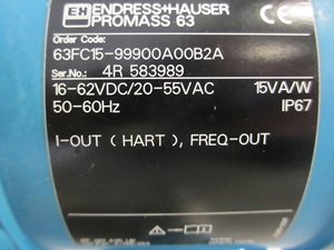E+H Promass 63F DN15 coriolis massaflowmeter