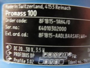 E+H Promass F 100 DN15 coriolis massaflowmeter